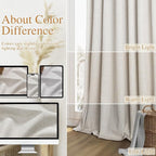 Light Beige Extra Long 100% Blackout Curtains 120 Inch Length 2 Panels Set - Image 7