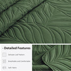 EXQ Home Quilt Set King Size Olive Green 3 Piece, Lightweight Soft Coverlet - Image 4