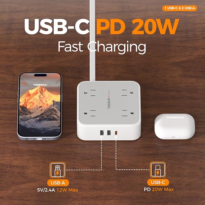 TESSAN Surge Protector Power Strip - Image 5
