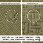 Love's cabin Quilts for Full Bed Olive Green Bedspreads Bedding Set - Image 3