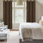Diraysid Chocolate Brown Grommet Blackout Curtains - Image 7