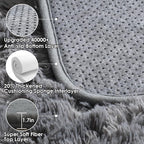 2x6 Grey Runner Rugs for Bedroom Living Room, Fluffy Bedside Hallway Throw Area - Image 4