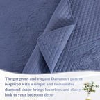 Navy Blue 138x122 Extra Wide Oversized King Quilts - Image 5