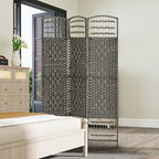 HOMCOM 3 Panel Room Divider, Folding Privacy Screen, Dark Gray | Room Separator - Image 8