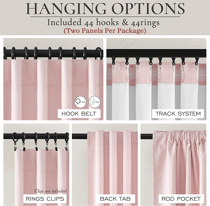 Cute Baby Pink Extra Wide Curtains 70 Inches Wide - Image 4