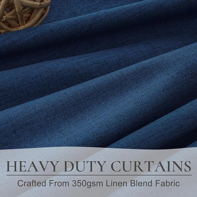 Navy Blue Blackout Curtains 90 Inch Length - Image 4
