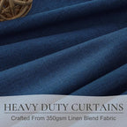Navy Blue Blackout Curtains 86 Inch Length - Image 5