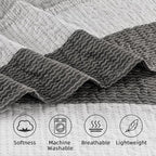 King Size Quilt Set Dark Grey - Image 5