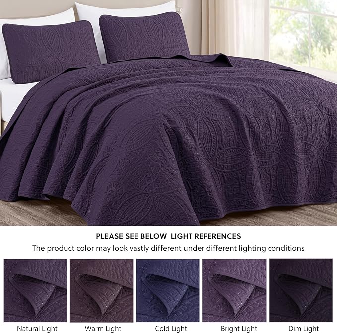 Chezmoi Collection Austin 3-piece Oversized Bedspread Coverlet Set - Image 5
