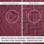 Love's cabin Oversized King Size Quilt Bedding Set Burgundy Bedspreads - Image 3