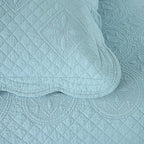 ROOMLIFE Quilt Set King Size 3D Floral Embroidery Pattern 3-Piece Cotton - Image 9