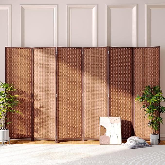 6 Panel Folding Privacy Screen 6ft Bamboo Freestanding Room Divider | bamboo by Jostyle