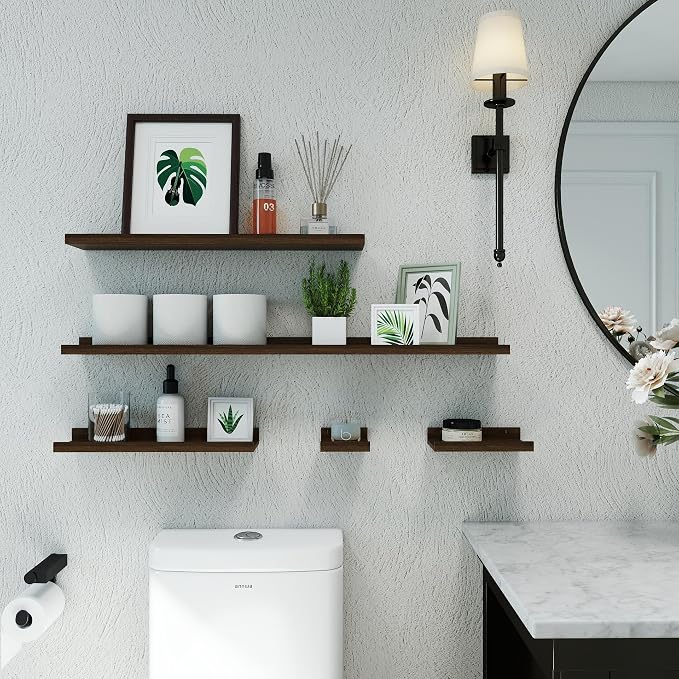 Walnut Floating Shelves for Wall Decor, 30 in Shelf - Image 6