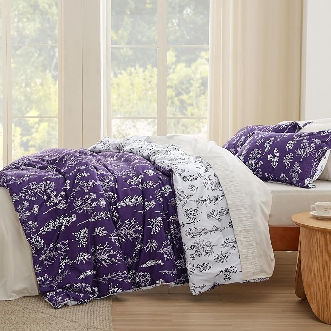 Bedsure Dark Purple King Comforter Set - Image 4