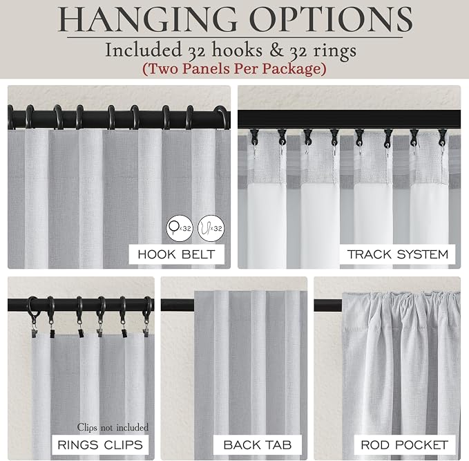 Light Grey Blackout Curtains 108 Inch Length 2 Panels Set - Image 3