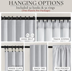 Light Grey Blackout Curtains 108 Inch Length 2 Panels Set - Image 3