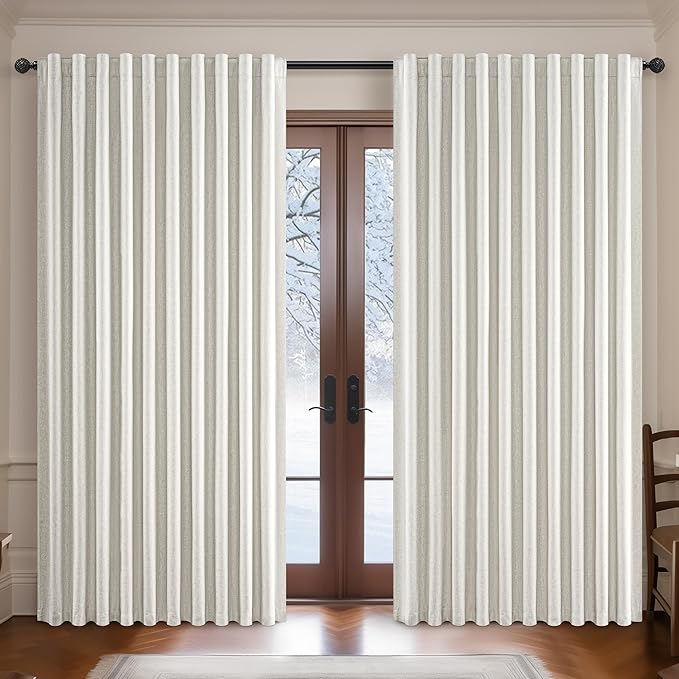 Extra Wide 100 Inch Blackout Curtains 96 Inches Long by QJMYDECO