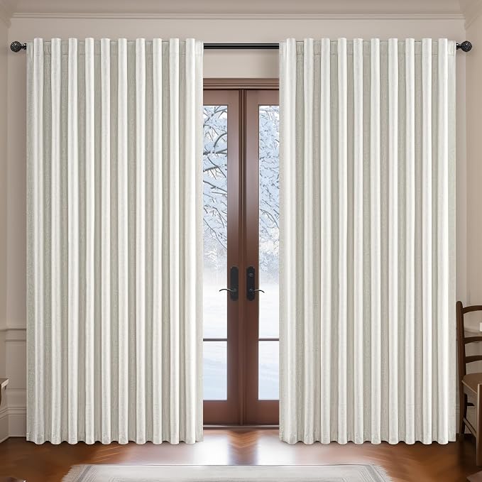 Extra Wide 100 Inch Blackout Curtains 102 Inches Long by QJMYDECO