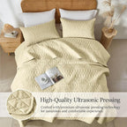 akkialla Twin Size Quilt Bedding Set, Butter Yellow Lightweight Microfiber Soft - Image 5
