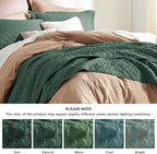 Bedsure King Size Quilt, Lightweight Comforter Set, Dark Green Bedspread | - Image 6