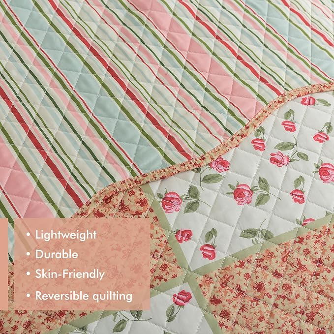 Etwel Lightweight Patchwork King Size Quilt Set - Image 5