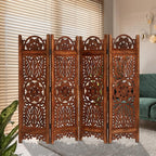 Lightnpro 4 Panel Majestic Wooden Room Divider 64" x 48" Hand-Carved Folding - Image 6
