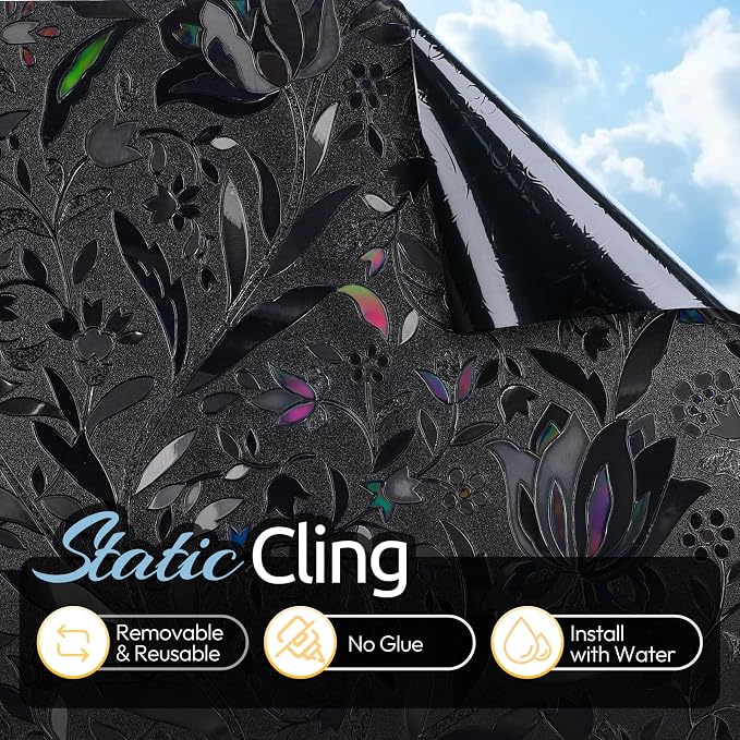 rabbitgoo Total Blackout Window Film, 35.4" x 78.7" | Sun Blocking Light Blocker - Image 4