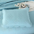 ROOMLIFE Quilt Set King Size 3D Floral Embroidery Pattern 3-Piece Cotton - Image 6