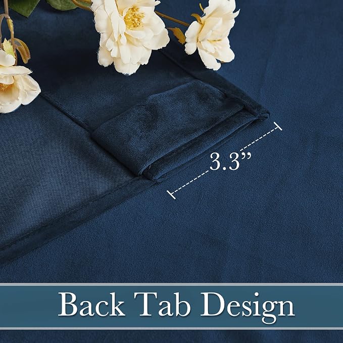 RYB HOME Blue Velvet Blackout Curtains - Image 4