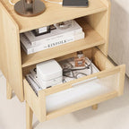 MMEOLUOOK Nightstand with Charging Station, Bedside Tables with Glass - Image 7