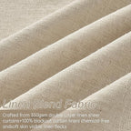 Oatmeal 90 Inches Long Linen Curtains - Image 7