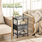 SUPERJARE Nightstand with Charging Station, USB-C Port, Bedside Table | Night - Image 8