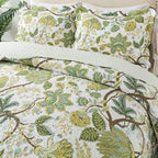 3-Piece Quilt Set Quilted Bedspread Cotton Coverlet Set Floral Oversized - Image 3