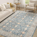 cotiled 6x9 Area Rug for Living Room, Traditional, Dark Blue | Soft Distressed by COTILED