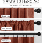 RYB HOME 100% Blackout Linen Textured Curtains 84 Inch Long - Image 7