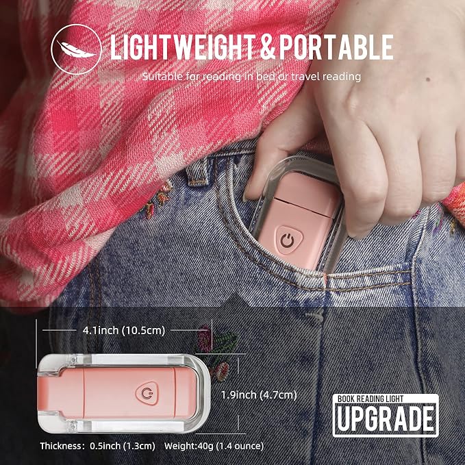 EGWASER Book Light for Reading in Bed, USB Rechargeable Clip on Book Lights - Image 6