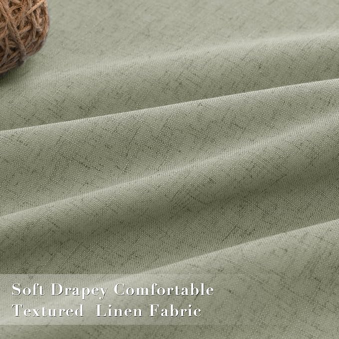 Joywell 100% Blackout Linen Curtains 90 Inches Long - Image 4