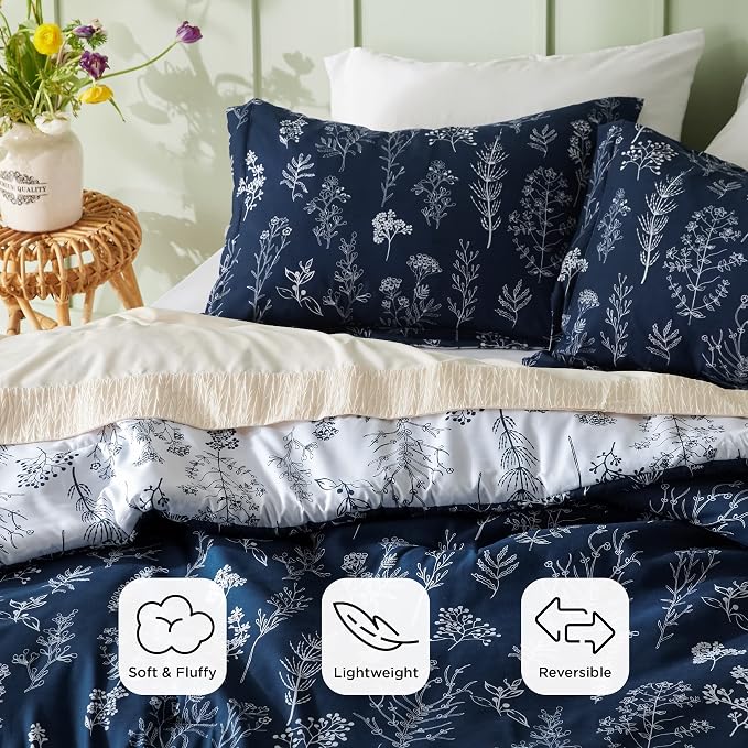 Bedsure Navy King Comforter Set - Image 3