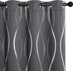 NICETOWN Grey Blackout Striped Pattern Curtains - Image 2