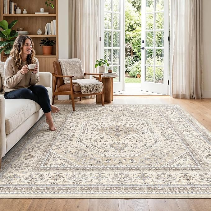8x8 Square Washable Area Rug by Puino