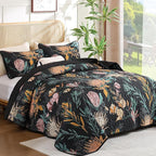 Dintszyayue Quilt King Size Black, Soft Microfiber Lightweight Farmhouse Bed - Image 2