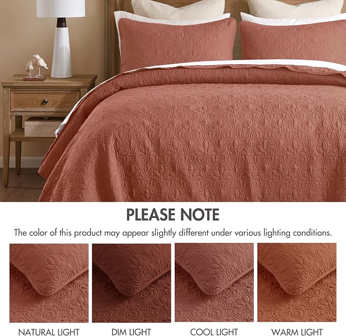 Madison Park Queen Quilt Bedding Set, Cottage-Inspired Damask, Classic Stitch - Image 8