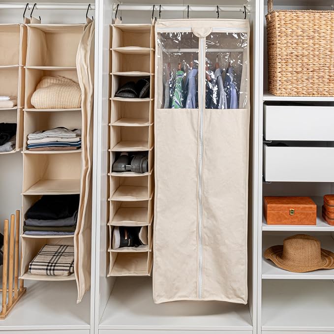 Household Essentials Hanging Shoe Organizer, 10 Pocket Wide Cubbies - Image 2