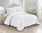 Fancy Linen 3pc Embossed Coverlet Bedspread Set Oversized Bed Cover Solid by Fancy+Linen