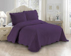 Fancy Linen 3pc Embossed Coverlet Bedspread Set Oversized Bed Cover Solid by Fancy+Linen