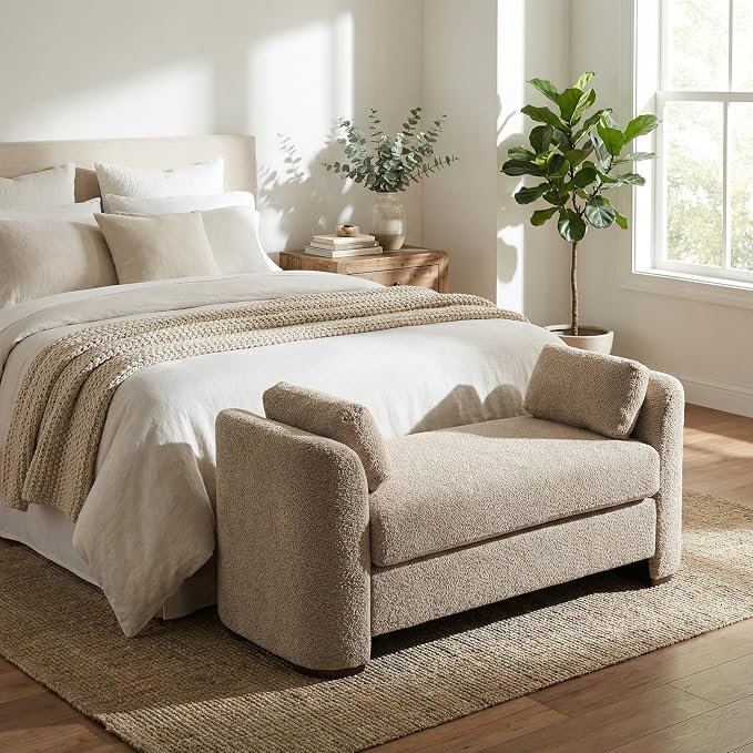 Christopher Knight Home Katir Boucle Upholstered Ottoman Bench by ChristopherKnightHome
