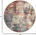 Abstract Round Area Rug 8 Ft Washable Circle Rugs Large Round Rug Non Slip Thin - Image 2