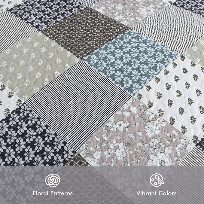 Etwel Lightweight Patchwork King Size Quilt Set - Image 3