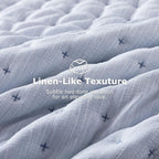 WDCOZY Blue Cloud Quilt Set Queen Size, Lightweight Soft Cross Stitch Bedspread - Image 4