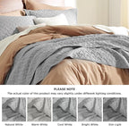Bedsure Quilts Queen Size, Lightweight Comforter Set, Light Grey Bedspread | - Image 7